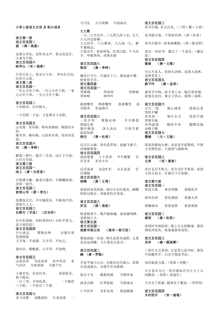 小学S版语文1-12册 积少成多.doc_第1页