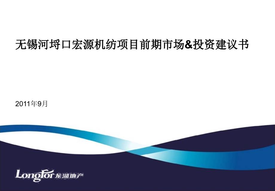 无锡河埒口宏源机纺项目前期市场投资建议书31p_第1页