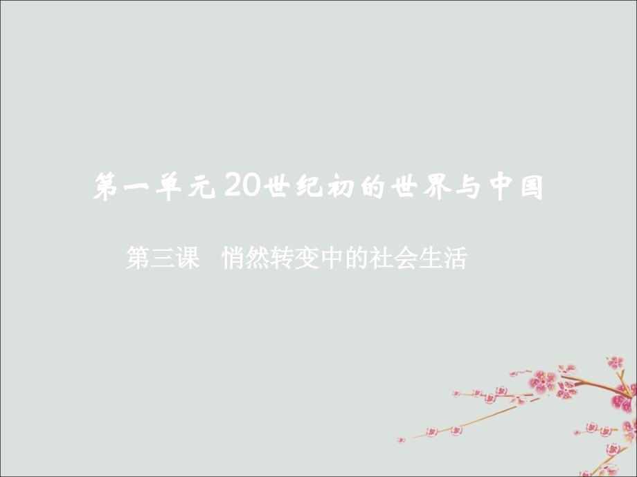 2018-2019学年九年级历史与社会上册 第一单元 20世纪初的世界与中国 第三课 悄然转变中的社会生活教学课件 人教版_第2页