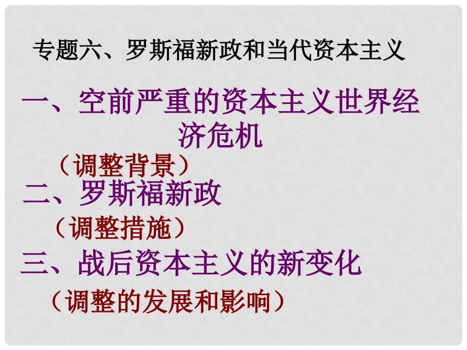 浙江省义乌市第三中学高中历史《专题六第一节自由放任的美国》课件 新人教版必修1_第1页