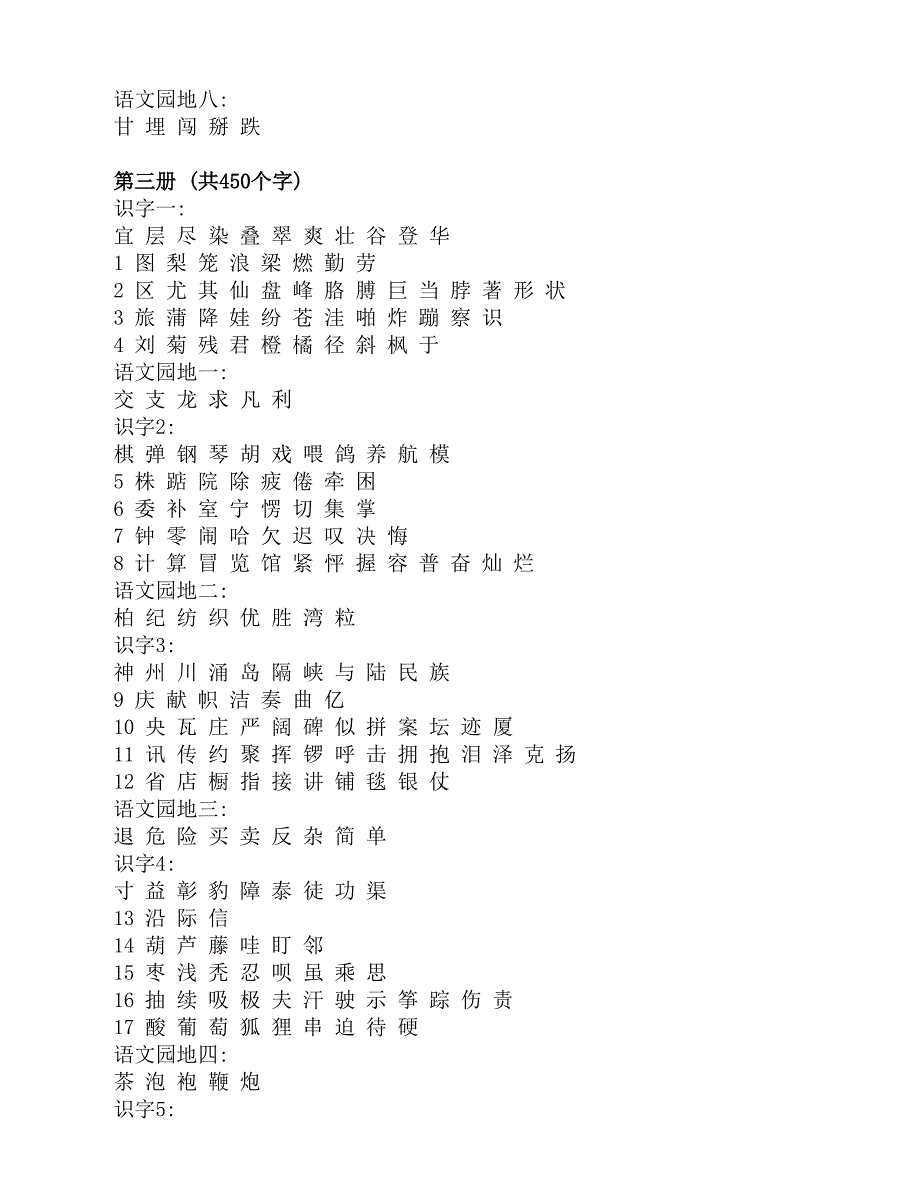 人教版小学语文生字表大全_第4页