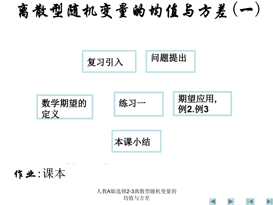 人教A版选修2-3离散型随机变量的均值与方差课件_第1页