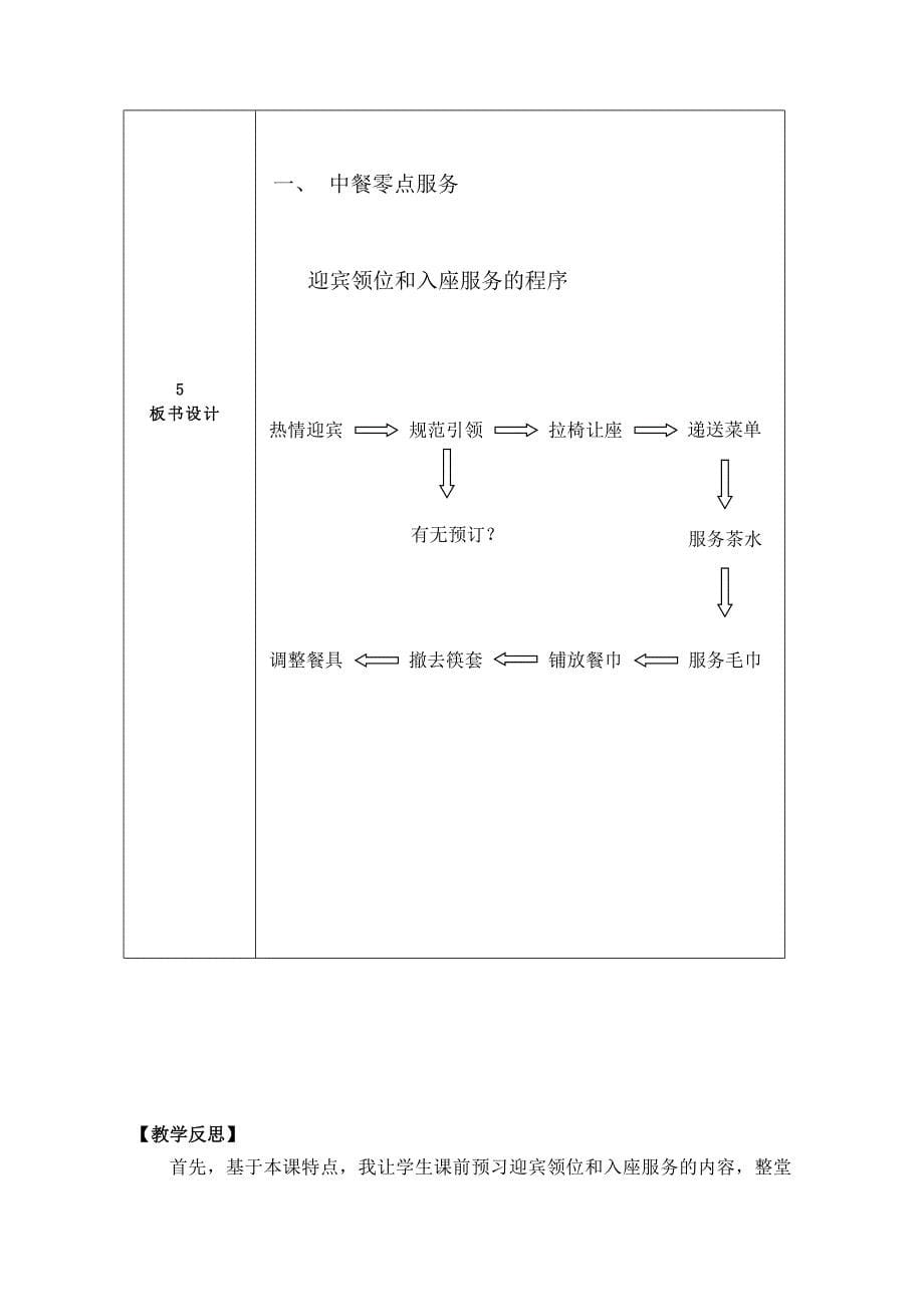 《迎宾领位和入座服务》教学设计内容_第5页