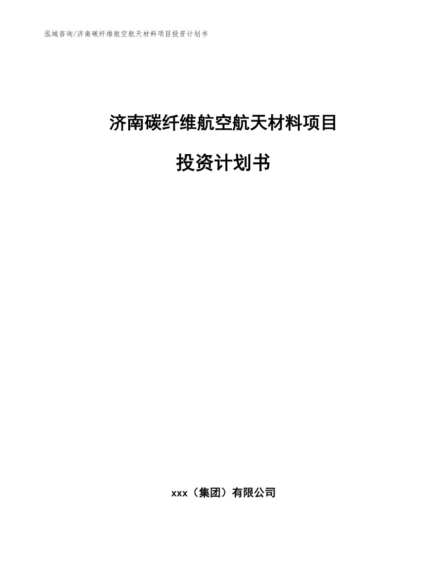 济南碳纤维航空航天材料项目投资计划书（范文）_第1页