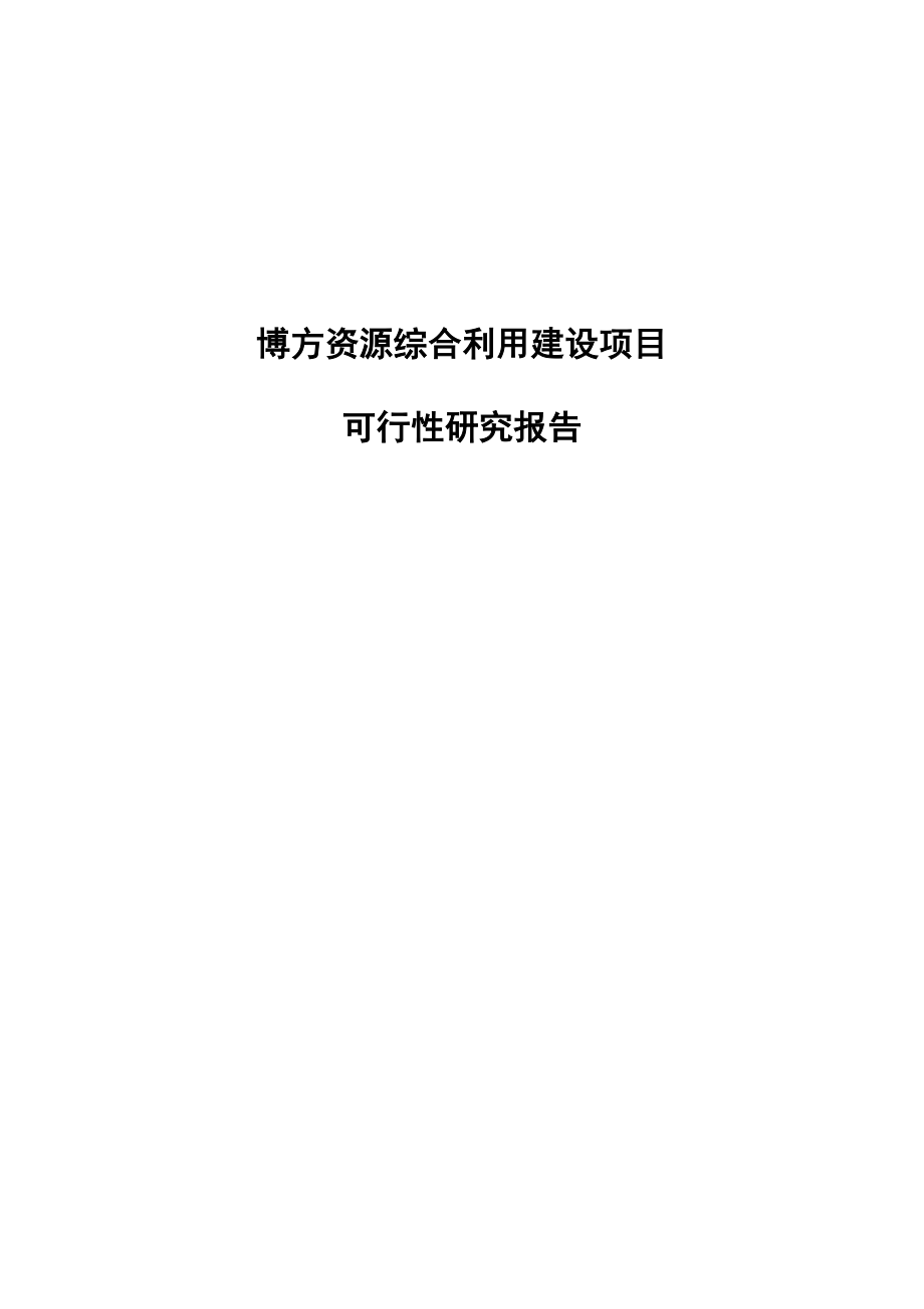 博方资源综合利用项目建设申请建设可研报告.doc_第1页