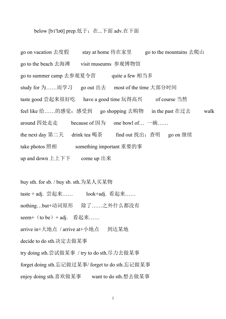 2013秋人教版八年级上册重要单词及短语总结_第2页