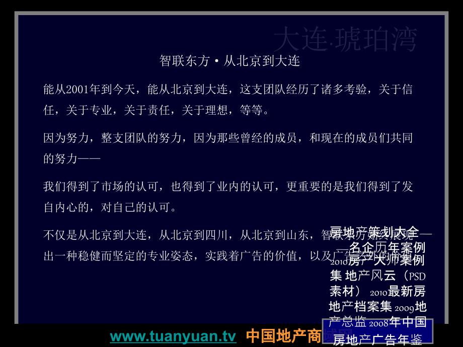 【住宅地产营销策划】智联2006年大连琥珀湾推广包装方案教学教材_第3页