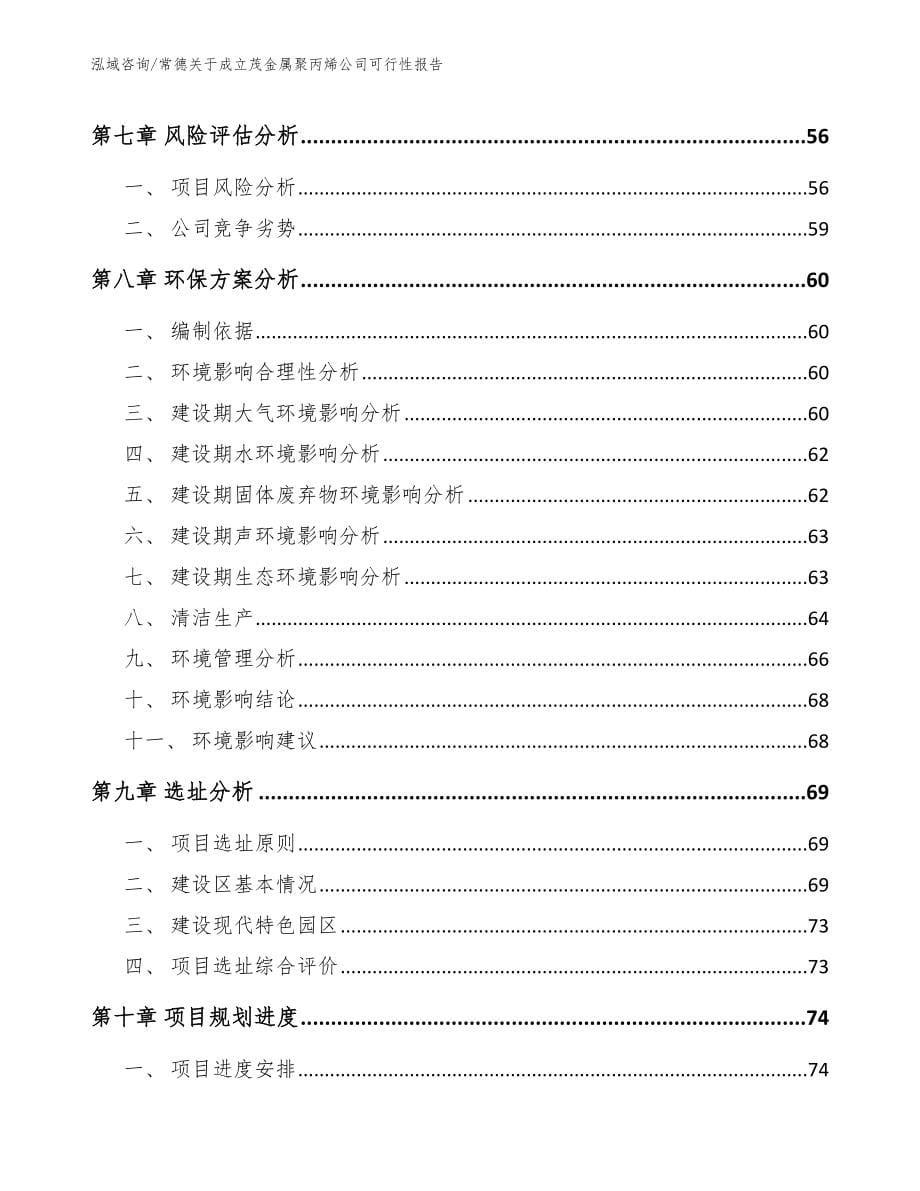 常德关于成立茂金属聚丙烯公司可行性报告_第5页