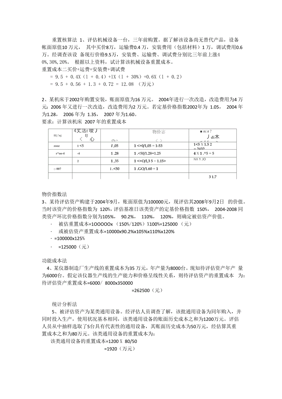 资产评估计算题重点类型考题整理_第1页