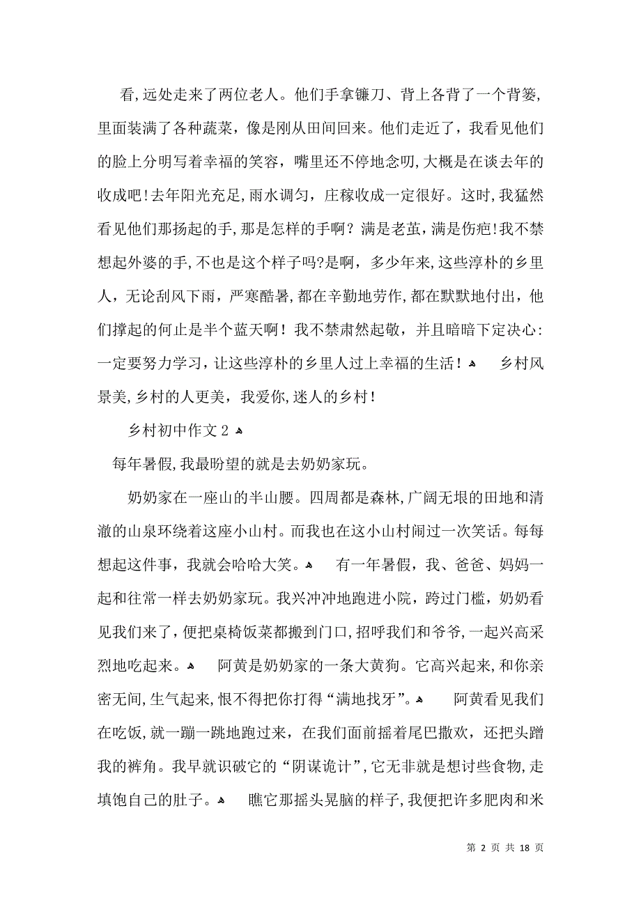 乡村初中作文_第2页