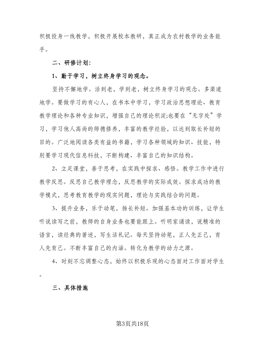 信息技术个人研修计划模板（7篇）_第3页