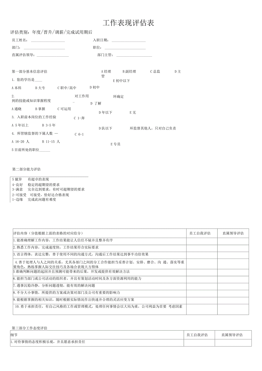 年度晋升调薪评估表_第1页