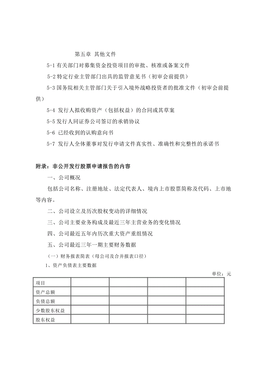 上市公司非公开发行股票申请文件内容与格式要求_第3页