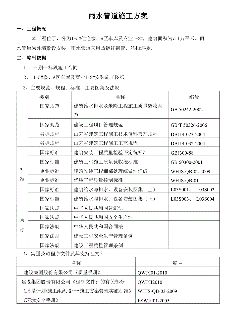 雨水管施工方案_第1页