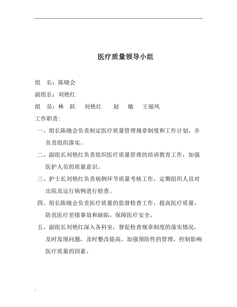 医院医疗质量管理的七个领导小组及工作职责_第2页