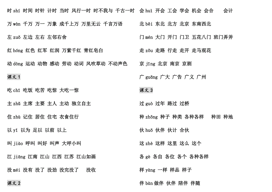 一年级语文下册写字表扩词(打印最全)(共10页)_第2页