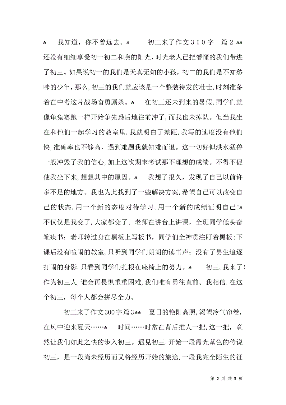 关于初三来了作文300字三篇_第2页