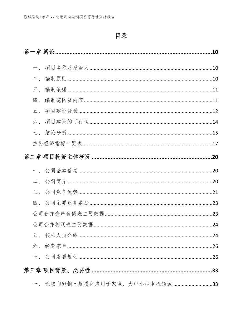 年产xx吨无取向硅钢项目可行性分析报告【模板】_第2页