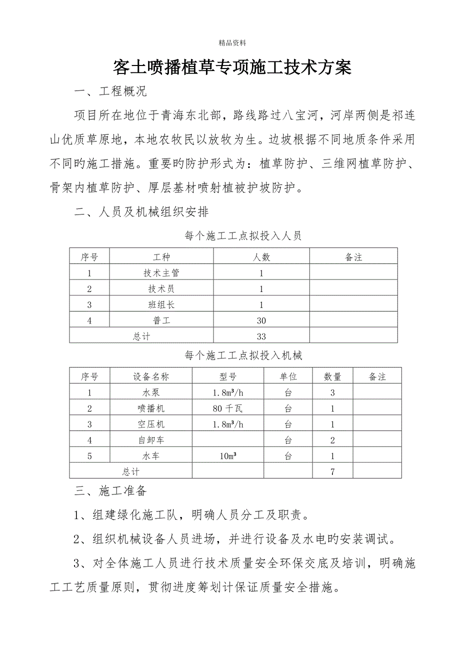 客土喷播植草综合施工重点技术专题方案_第1页