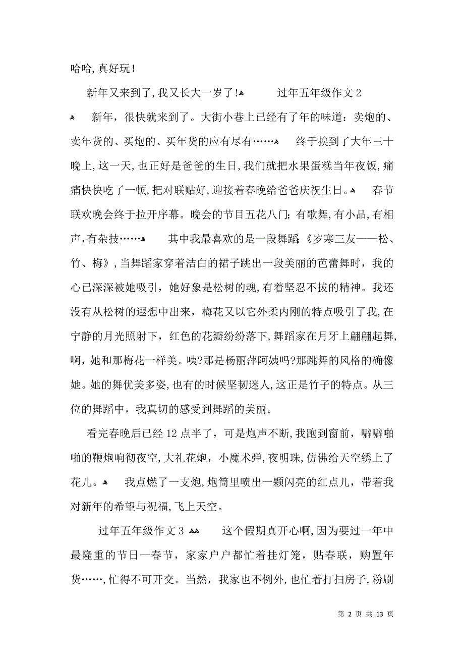 过年五年级作文_第2页