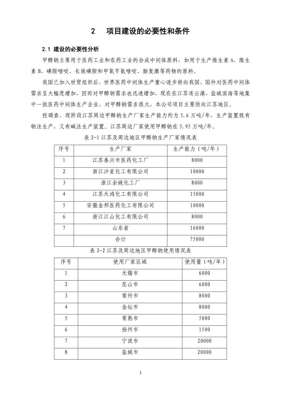 建设2万吨年甲醇钠甲醇溶液生产装置项目建议书_第5页