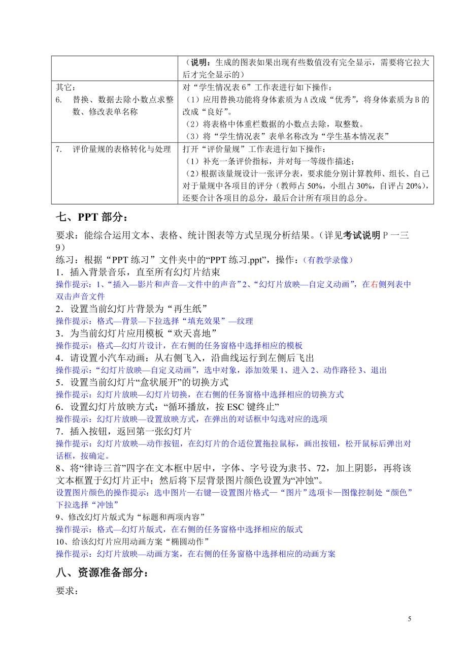 中级操作要点评价量规档案袋知识点整理_第5页