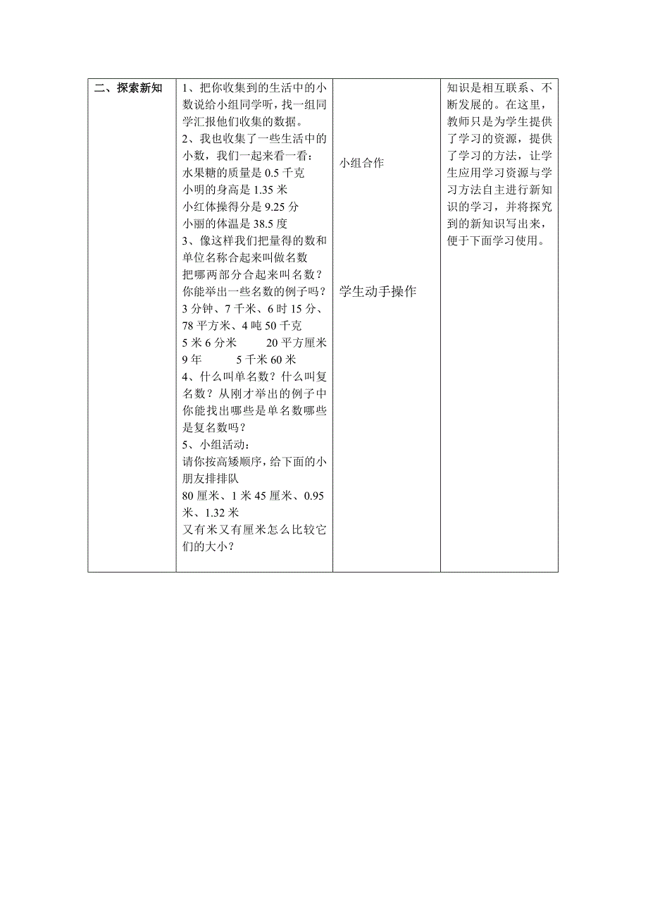 新编人教版小学四年级下册生活中的小数教案_第3页