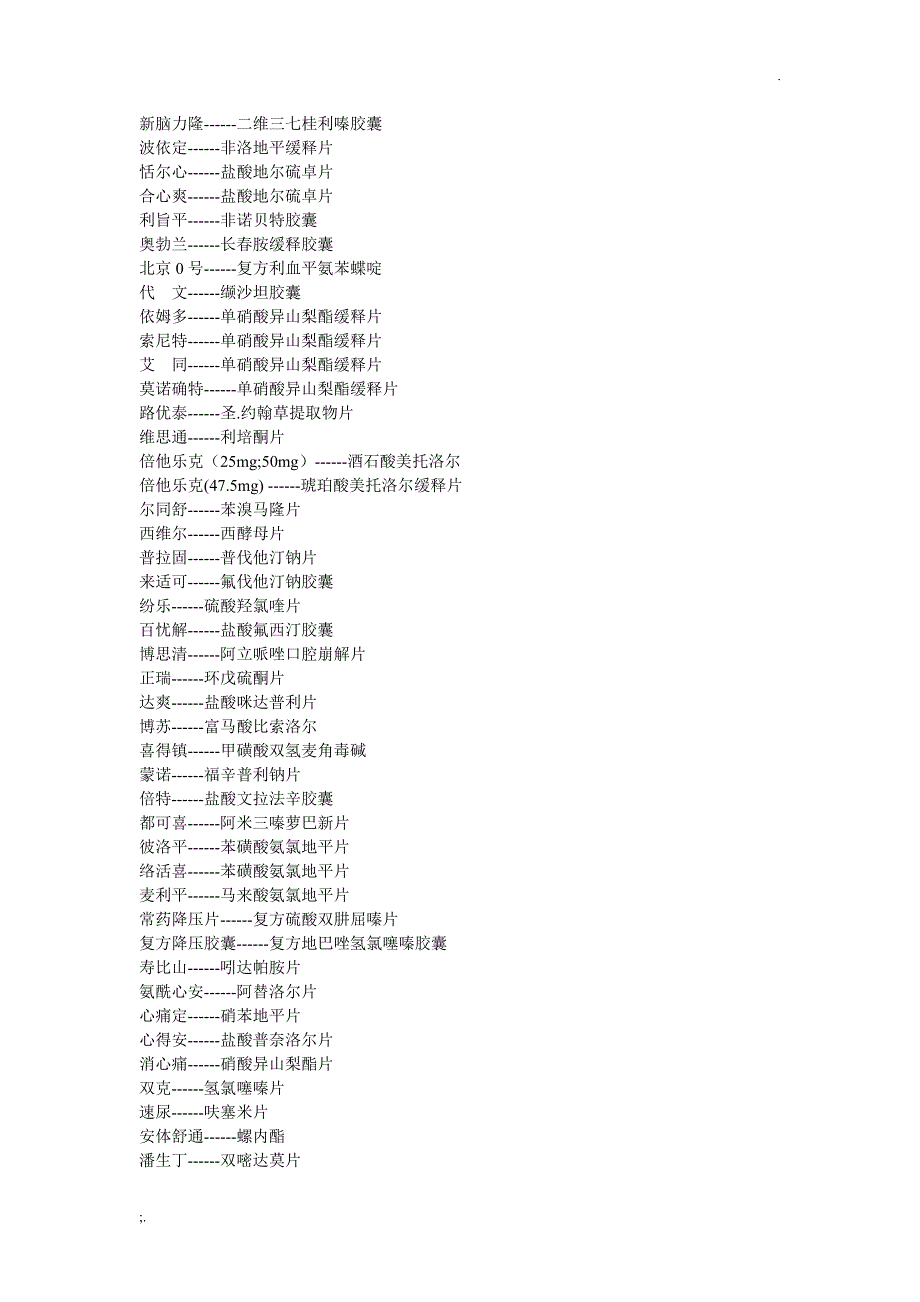 药品商品名和通用名对照表_第2页