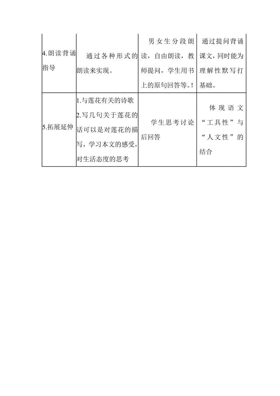 初中语文教学设计与反思模板和设计《爱莲说》_第5页