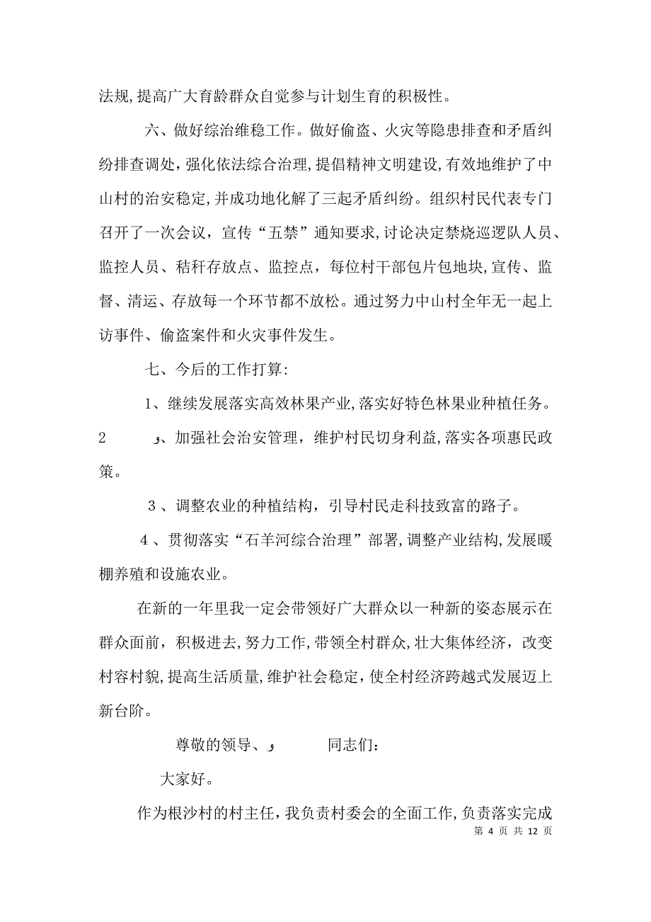 村主任个人述职报告_第4页