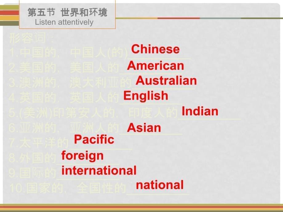 广东省中考英语 第二部分 话题专项训练 五 世界和环境课件 人教新目标版_第5页