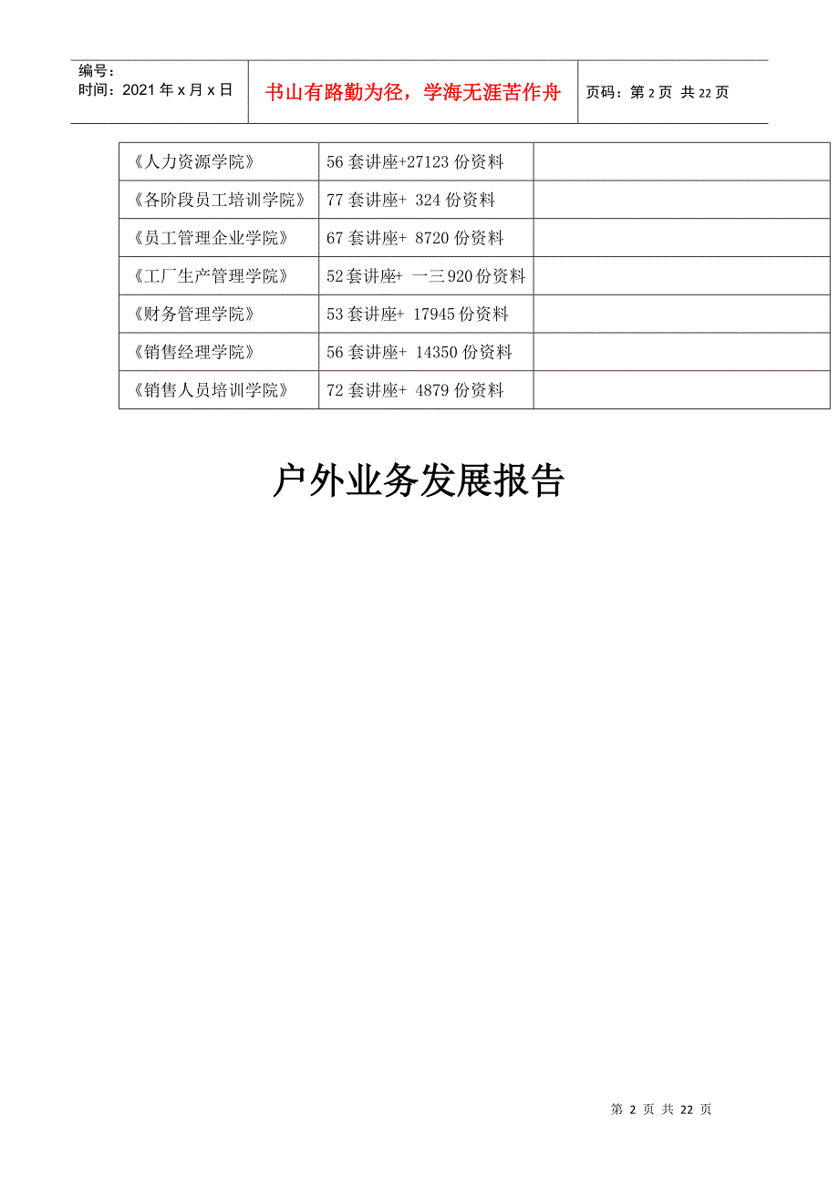 户外业务发展报告样本_第2页