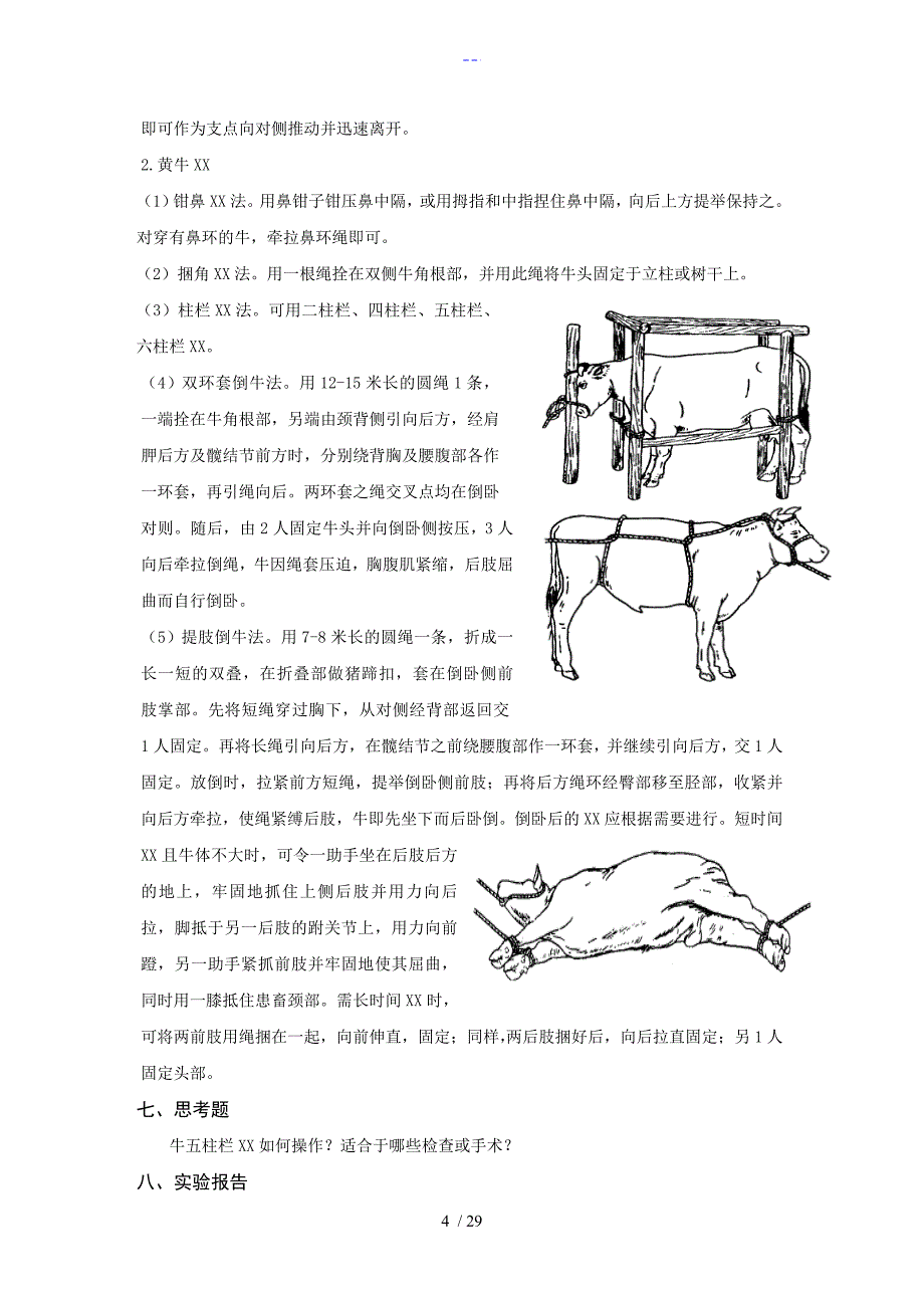 《兽医临床诊断学》实验指导书07动医_第4页