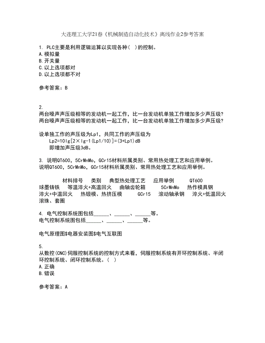 大连理工大学21春《机械制造自动化技术》离线作业2参考答案27_第1页