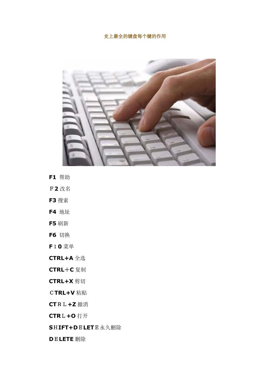 键盘每个键的作用大全_第1页