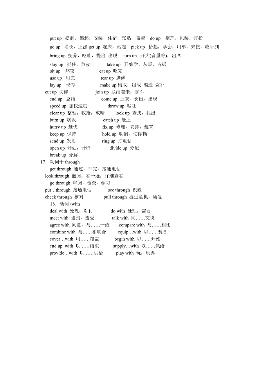 初中英语必备动词词组_第4页