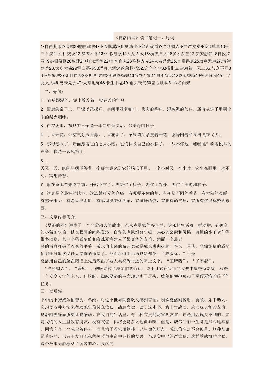 《夏洛的网》读书笔记_第1页