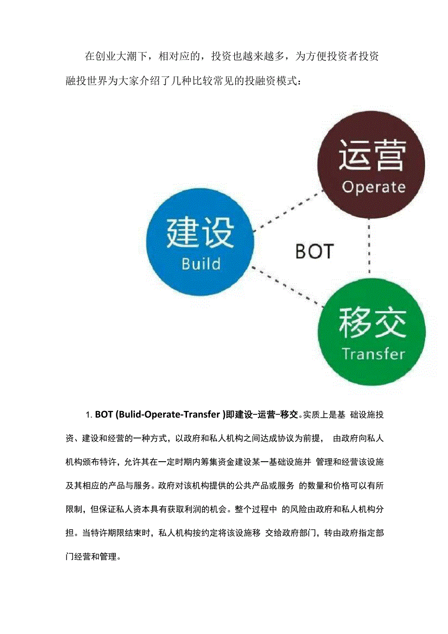 融投世界：投融资的一些常见模式_第1页