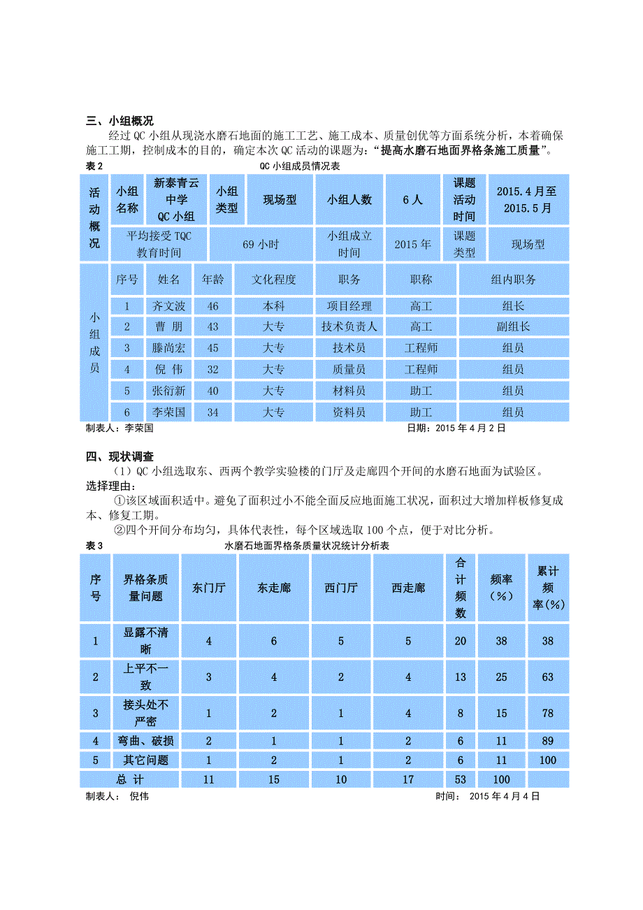 QC成果报告-提高水磨石地面界格条施工质量_第3页