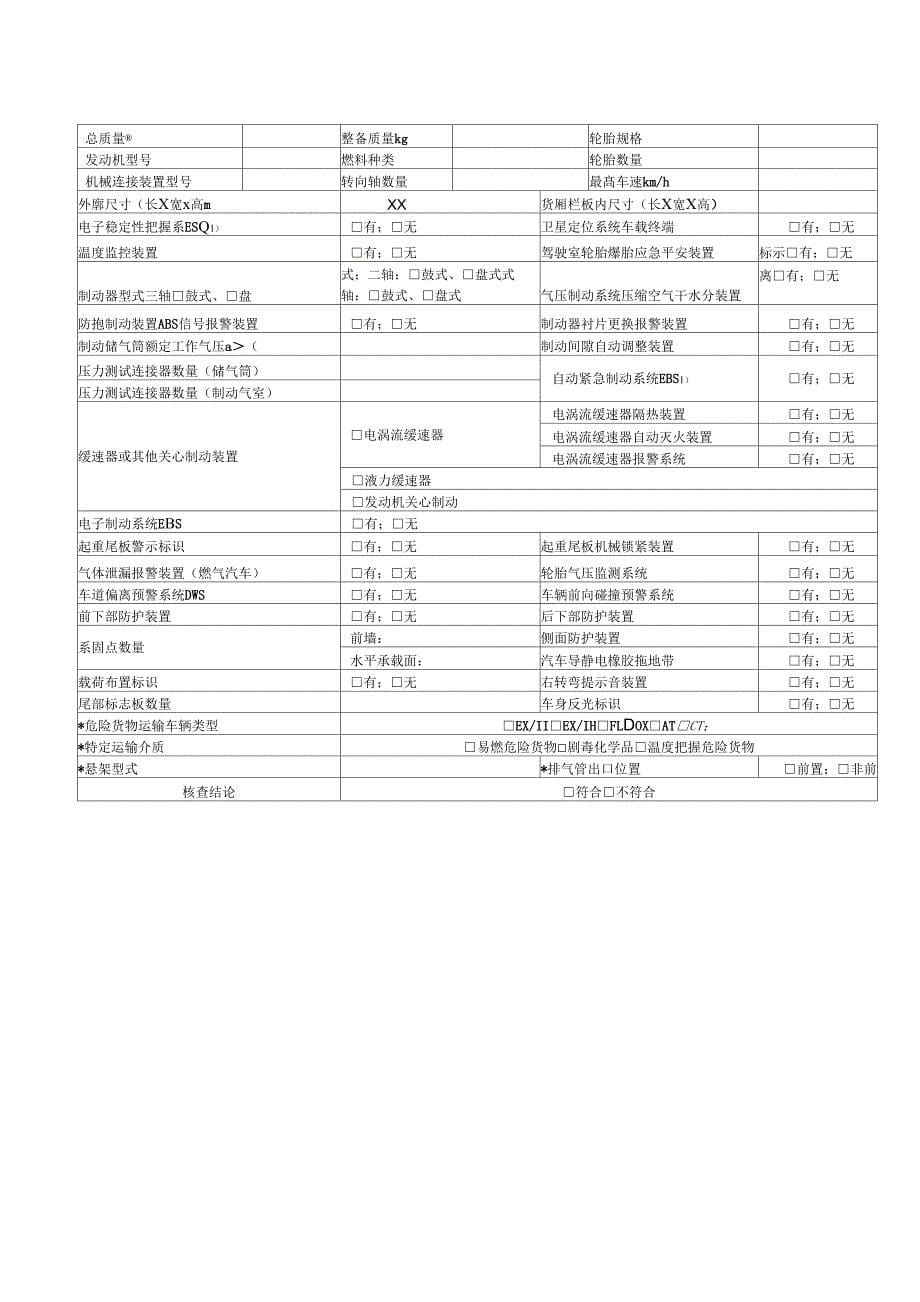 道路运输达标车辆核查记录表_第5页