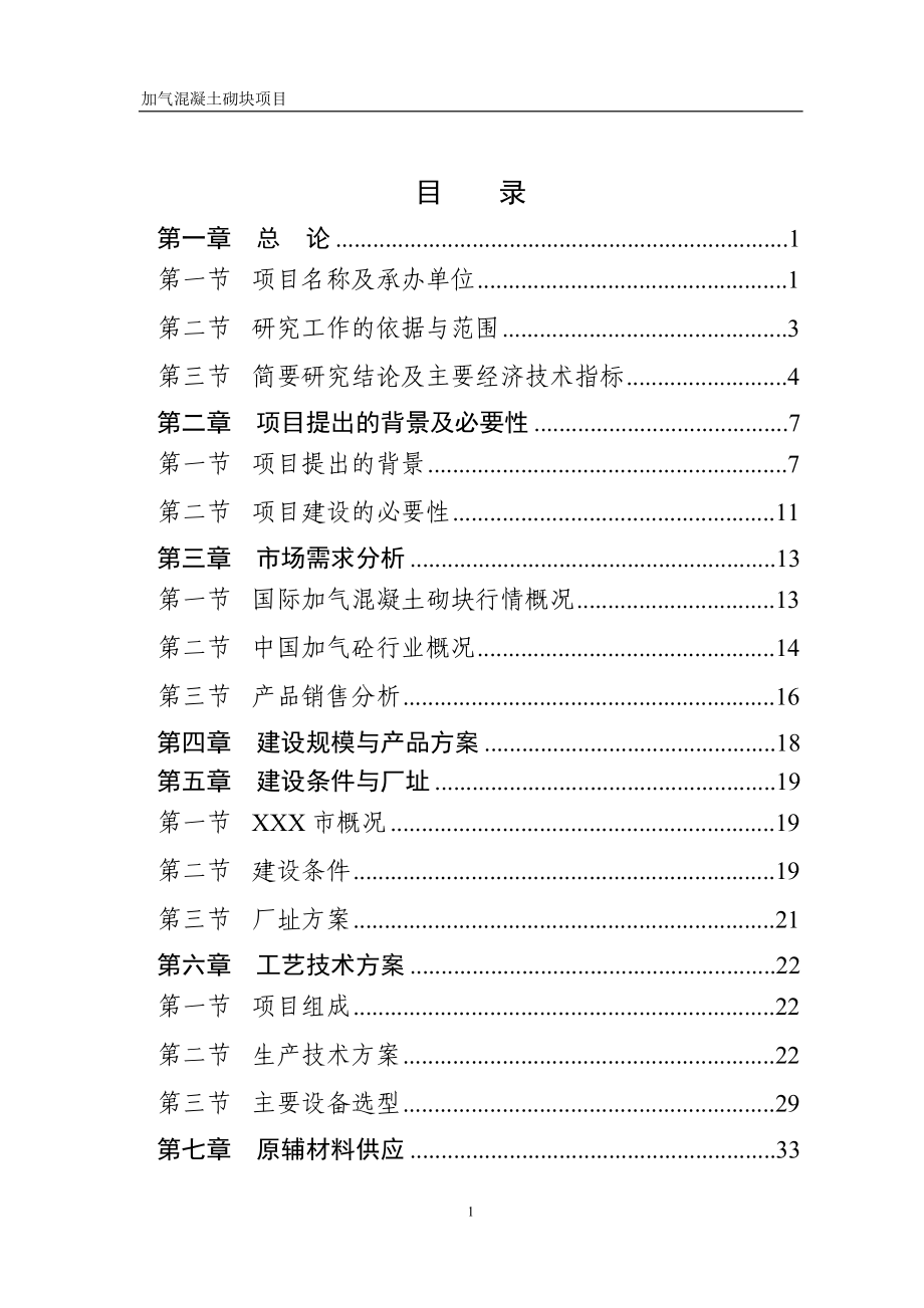 加气砼可研报告_第1页