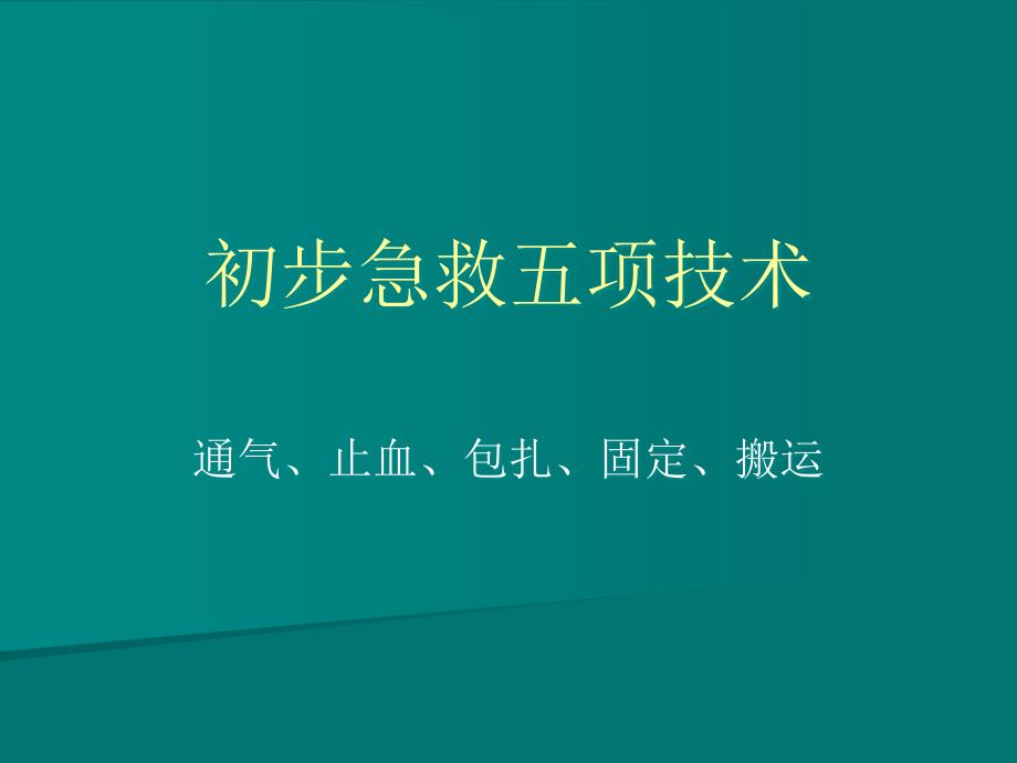 初步急救五项技术课件_第1页