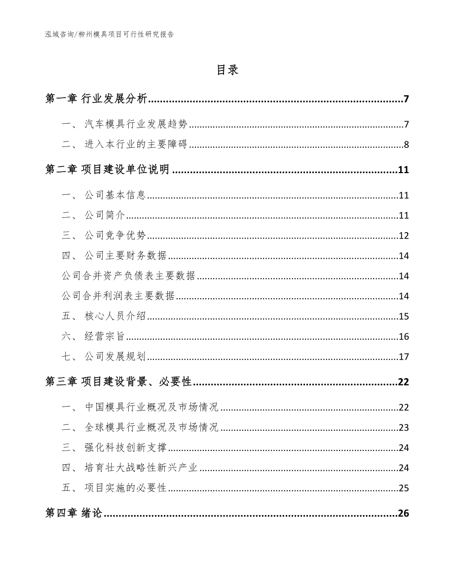 柳州模具项目可行性研究报告_第1页
