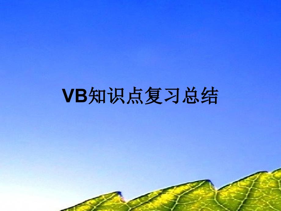 VB知识点复习总结_第1页