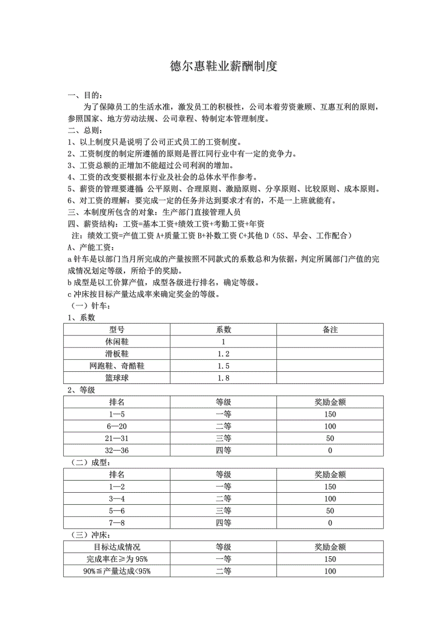 德尔惠鞋业薪资制度.doc_第1页