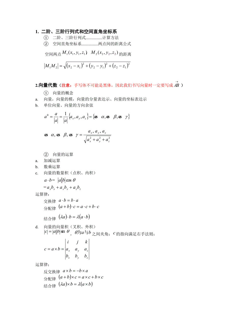 向量与空间解析几何知识点整理人王浩_第1页