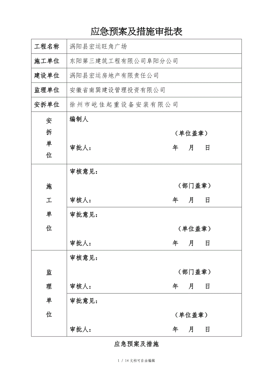 塔吊应急预案及措施_第1页