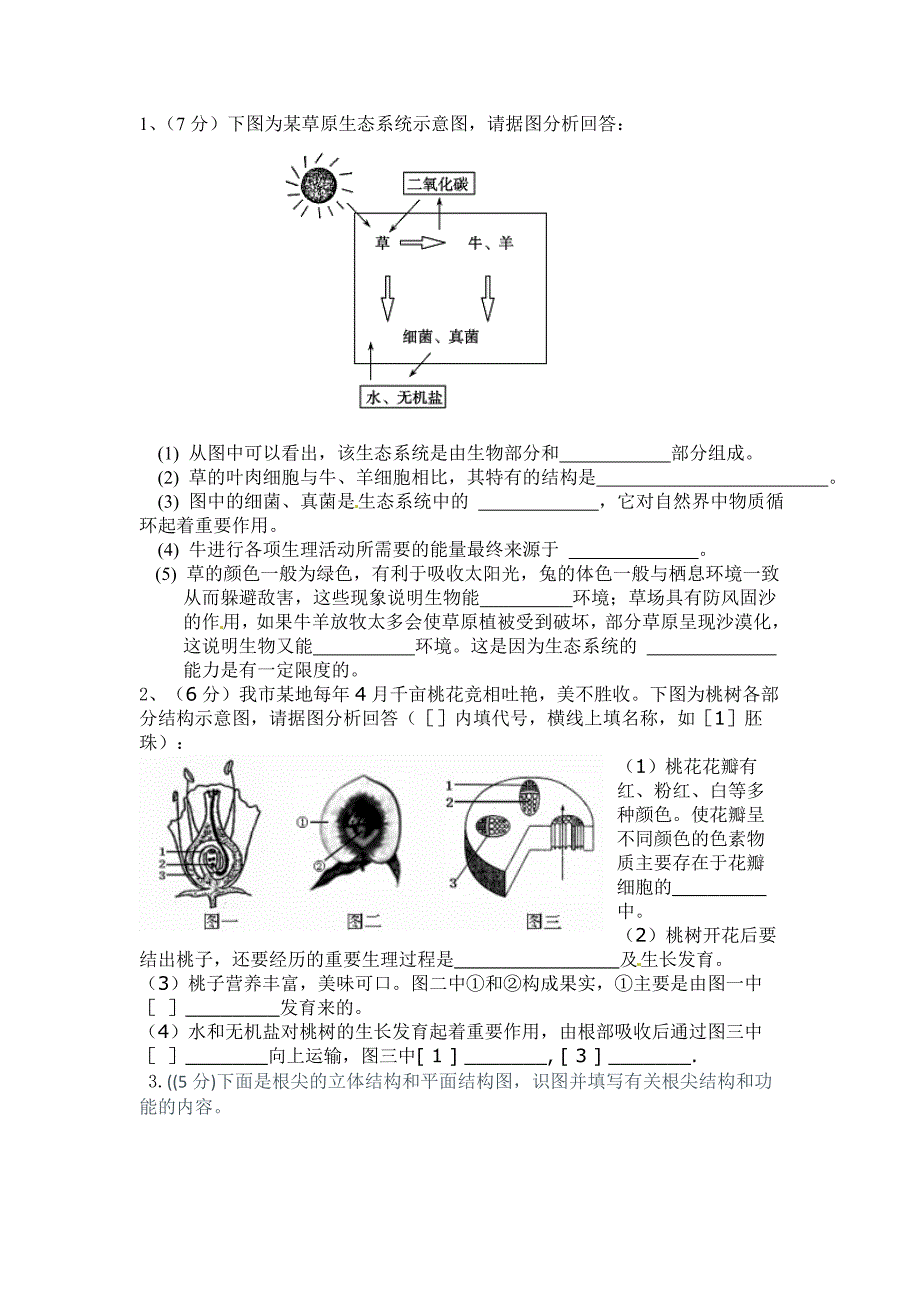 2014年秋季期中考试九年级生物试题.doc_第2页