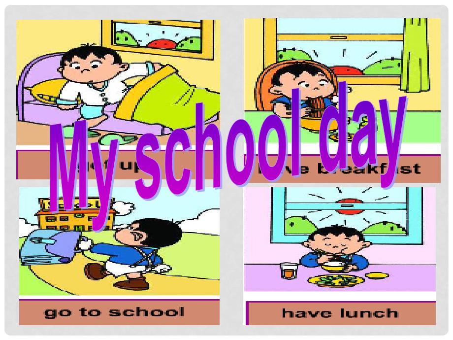 广东省佛山市中大附中三水实验中学七年级英语上册 Module 5 My school day Unit 2 We start work at nine o’clock.课件 （新版） 外研版_第4页