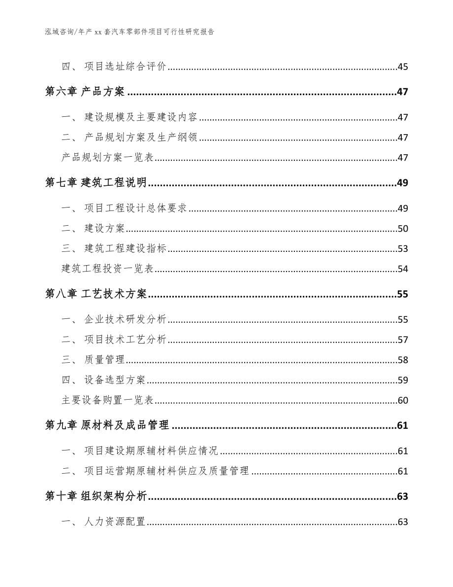 年产xx套汽车零部件项目可行性研究报告范文模板_第5页